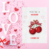 Zoe lief retro kersen Valentijnsdag kaart