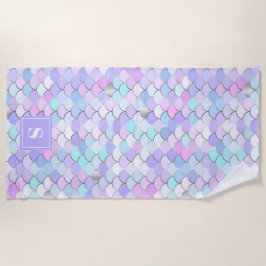 Zoe Meisjes Roze Paars Zeemeermin Schubben Gebordu Strandlaken