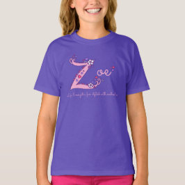 Zoe meisjes Z naam betekenis custom tee T-shirt