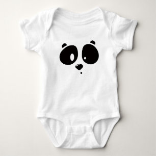 Zoe Minimalistische Panda Gezicht Baby Bodysuit