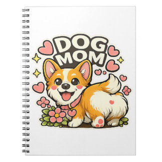 Zoe Moeder Corgi Sticker Kawaii Bloem,Hart kunst Notitieboek