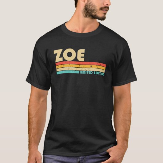 ZOE-naam Aangepaste retro  80S 90S geboortedatum T-shirt (Voorkant)