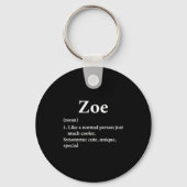 Zoe Naam Definitie Grappig D  Sleutelhanger (Voorkant)