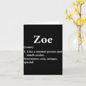 Zoe Name Definition Funny D Kaart (Gele Bloem)