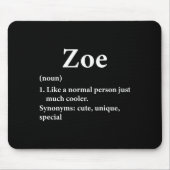 Zoe Name Definition Funny D Muismat (Voorkant)
