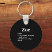 Zoe Name Definition Funny D Sleutelhanger (Voorkant)