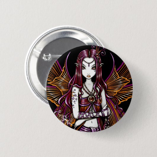 "Zoe" Oranje Sherbert Fairy Fantasy Button (Voorkant /achterkant)