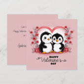 Zoe Pengoen Liefhebbers Hartjes Valentijnsdag Feestdagenkaart (Voorkant / Achterkant)