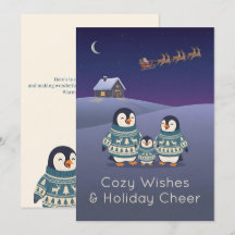 Zoe Pinguïn Trui Familie Modern Kerstmis Plat