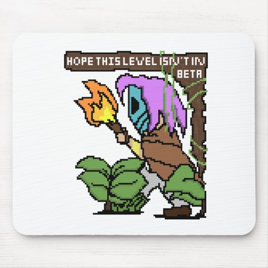 Zoe Pixel Sign - "Beta Level?" Muismat (Voorkant)