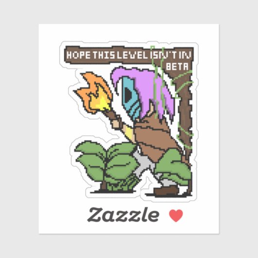 Zoe Pixel Sign – “Bèta-niveau?” Sticker (Vel)