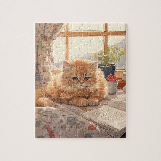 ZOE POEZELIGE ORANJE KATTEN LEGPUZZEL (Verticaal)