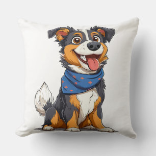 Zoe Puppy met Sjaal Stripfiguur Schattig Huisdier Kussen