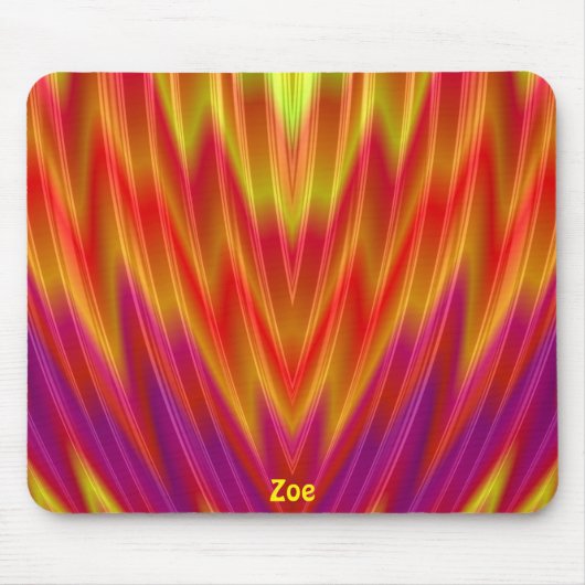 ZOE ~ Rode, gele en Paarse Muismat (Voorkant)
