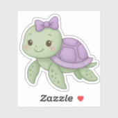Zoe Schattig Schildpad Sticker met Paarse Schelp (Vel)