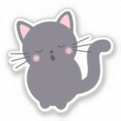 Zoe Slaperige Grijze Kat Sticker (Voorkant)