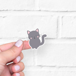 Zoe Slaperige Grijze Kat Sticker