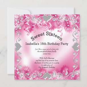 Zoe Sweet Sixteen 16e Winter Wonderland Zilver Roz Kaart