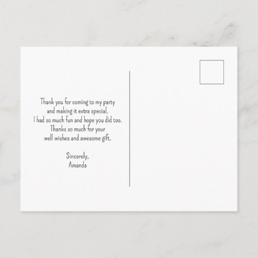 Zoe Tabby Kitten Die Verrast Kijkt Dank Je Wel Briefkaart (Achterkant)