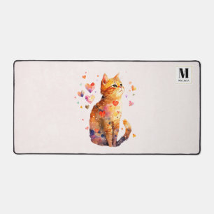Zoe Tabbykat met Hartjes Monogram Bureaumat