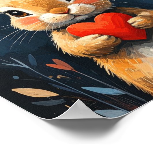 Zoe-zoete moderne valentijnskonijn kunst poster (Hoek)