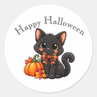 Zoe Zwart Kat Gelukkig Halloween Sticker