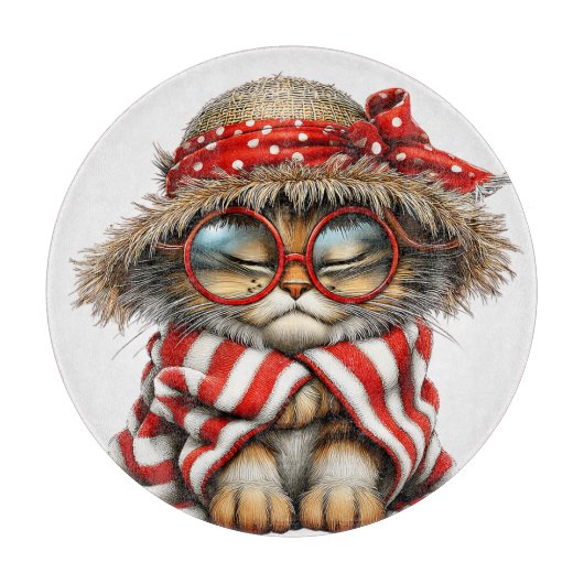 ZOEDE ROOD & WIT ZOMER THEMA KITTY KAT SNIJPLANK (Voorkant)