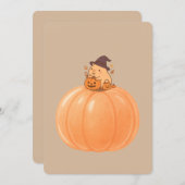 Zoei Capybara Pompoen Halloweenkaart Kaart (Voorkant / Achterkant)