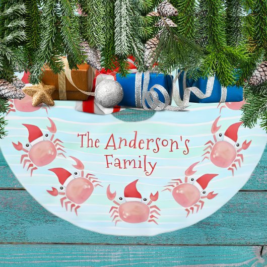 Zoeie rode krab met kerstmuts Kerstmis aan de kust Kerstboom Rok