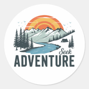 Zoek Adventure - Natuur Adventure Ronde Sticker