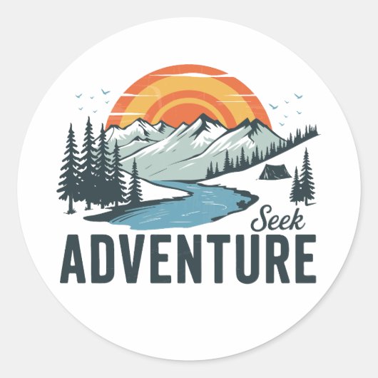 Zoek Adventure - Natuur Adventure Ronde Sticker (Voorkant)