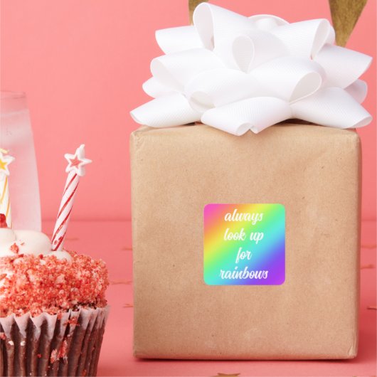 Zoek altijd op Rainbows Sticker (Feest)