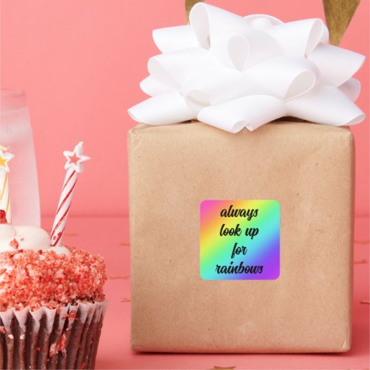 Zoek altijd op Rainbows Sticker (Feest)