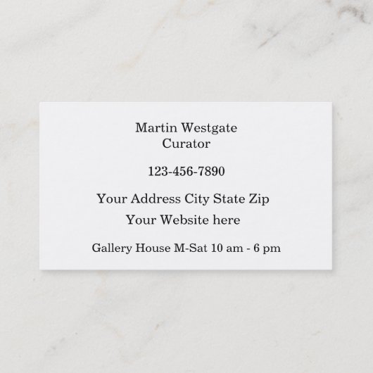 Zoek Art Gallery Van Gogh Thema Visitekaartje (Achterkant)