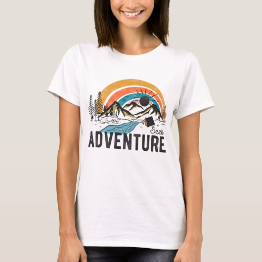 Zoek avontuur Berg Camping T-shirt (Voorkant)