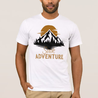 Zoek Avontuur, Bergzonsondergang Grafisch T-shirt