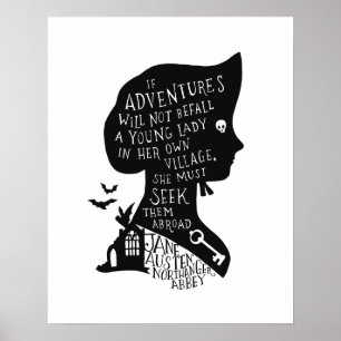 Zoek Avontuur Northanger Abbey Citaat Poster