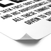 Zoek Bijbelverse Poster, Scripture Matthew 6:33 Poster (Hoek)