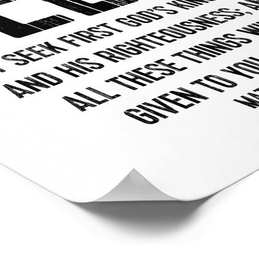 Zoek Bijbelverse Poster, Scripture Matthew 6:33 Poster (Hoek)