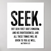 Zoek Bijbelverse Poster, Scripture Matthew 6:33 Poster (Voorkant)