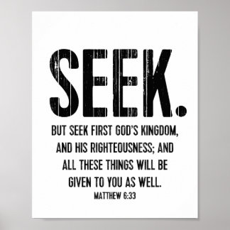 Zoek Bijbelverse Poster, Scripture Matthew 6:33 Poster