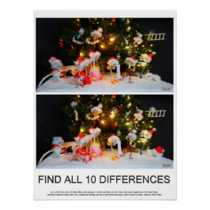 Zoek de 10 verschillen zoekplaatje van de Fubby's. Perfect Poster