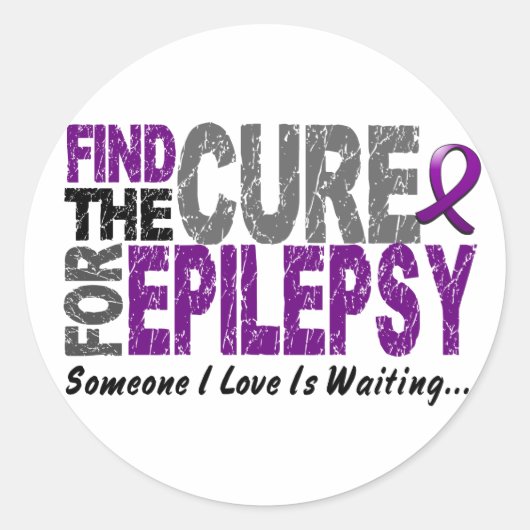 Zoek de crème 1 EPILEPSY T-shirts en cadeautjes Ronde Sticker (Voorkant)