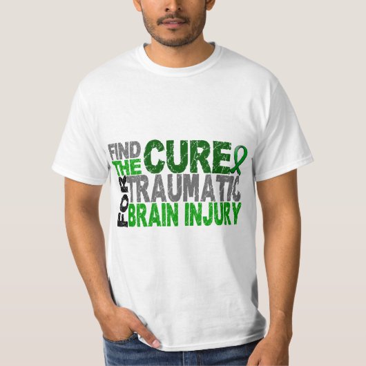 Zoek de Cure Traumatic Brain Injury TBI T-shirt (Voorkant)
