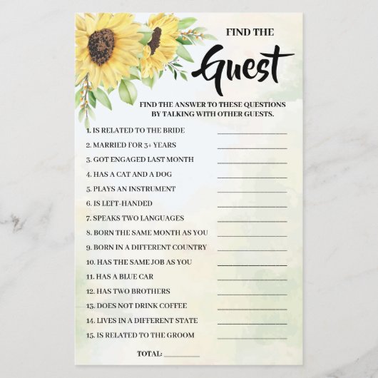 Zoek de Game Card van het Vrijgezellenfeest voor d Flyer (Voorkant)