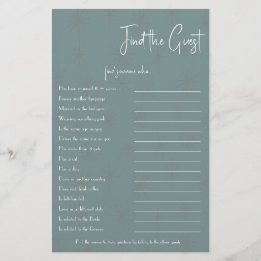 Zoek de game Kaart Flyer van de gast (Voorkant)