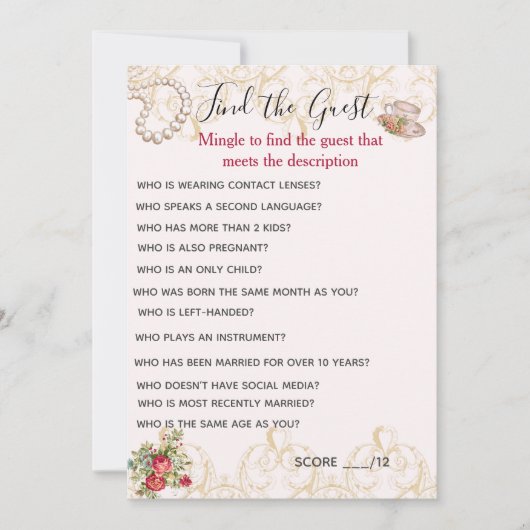 Zoek de gast kaart (Voorkant)