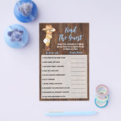 Zoek de gastcowboy Baby shower-game-kaart Flyer (Enkel)
