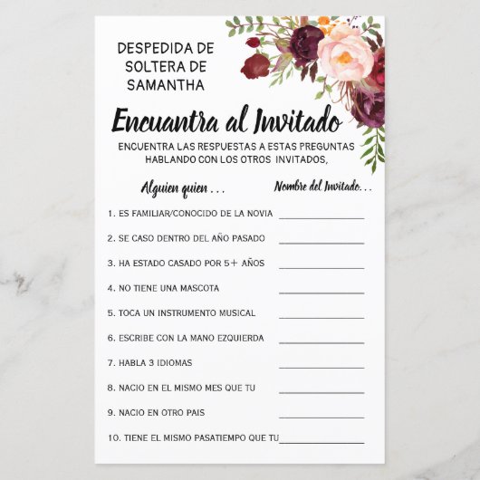 Zoek de gastendouche in het engels spaanse spel (Achterkant)