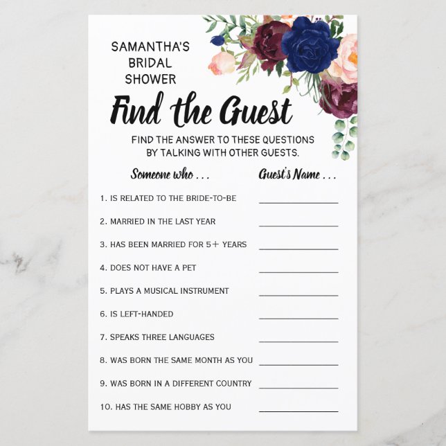 Zoek de gastendouche in het engels spaanse spel (Voorkant)